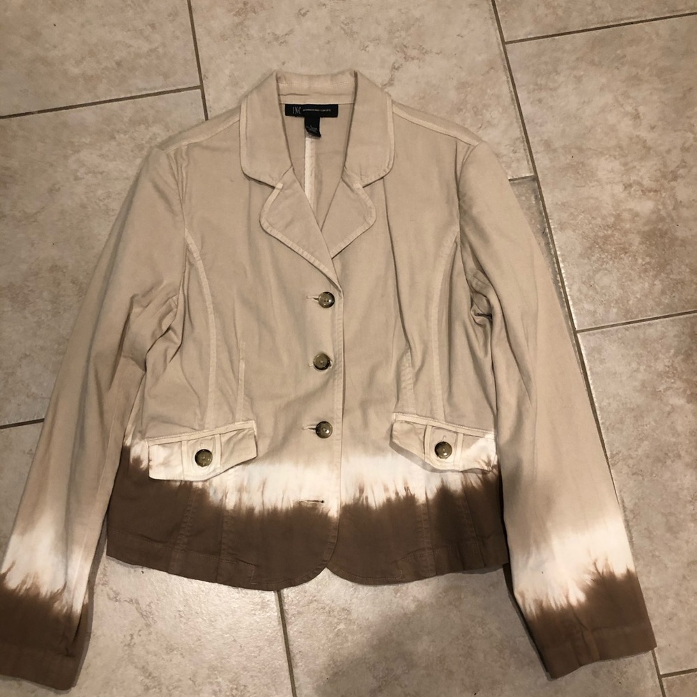 NWOT I.N.C TYE DYED DENIM JACKET